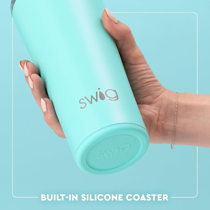 Swig Life 22oz Insulated Tumbler, Travel Coffee Tumbler with Lid, Cup Holder Friendly Travel Coffee Mug, Stainless Steel (Holly Jolly)