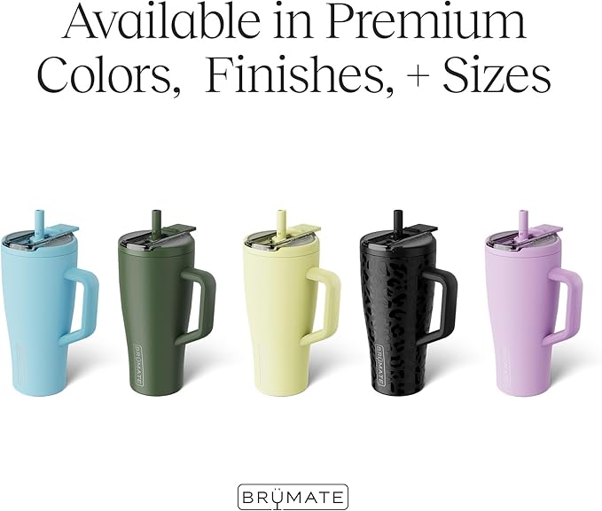BrüMate Era Flip 30oz Tumbler with 100% Leakproof Covered Straw Lid | Hygienic Covered Straw | Insulated Stainless Steel Water Bottle with Handle | Cup Holder Friendly | BPA-Free (Matte Black)