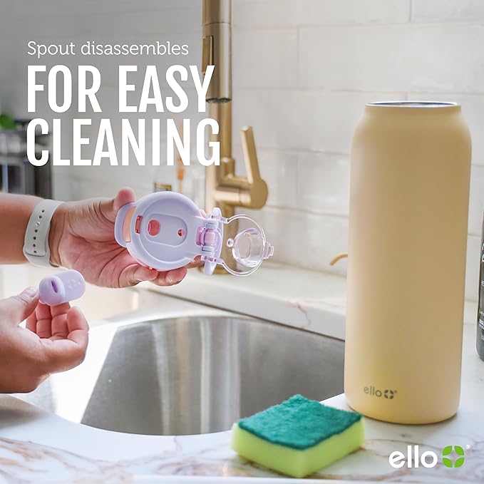 Ello Pop & Fill 32oz Stainless Steel Water Bottle with QuickFill Technology, Double Walled and Vacuum Insulated Metal, Leak Proof Locking Lid, Straw and Chug, Reusable, BPA Free, Take a Bow
