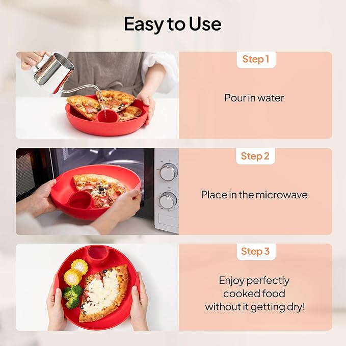 Longtail Company Microwave Steamer Bowl ā BPA-Free Silicone Cooking Tray with Water Hole | Steam & Reheat Without Lid | Dishwasher Safe | Defrost, Reheat, Steam Veggies, Pizza, Meals | 9.6in - GREEN