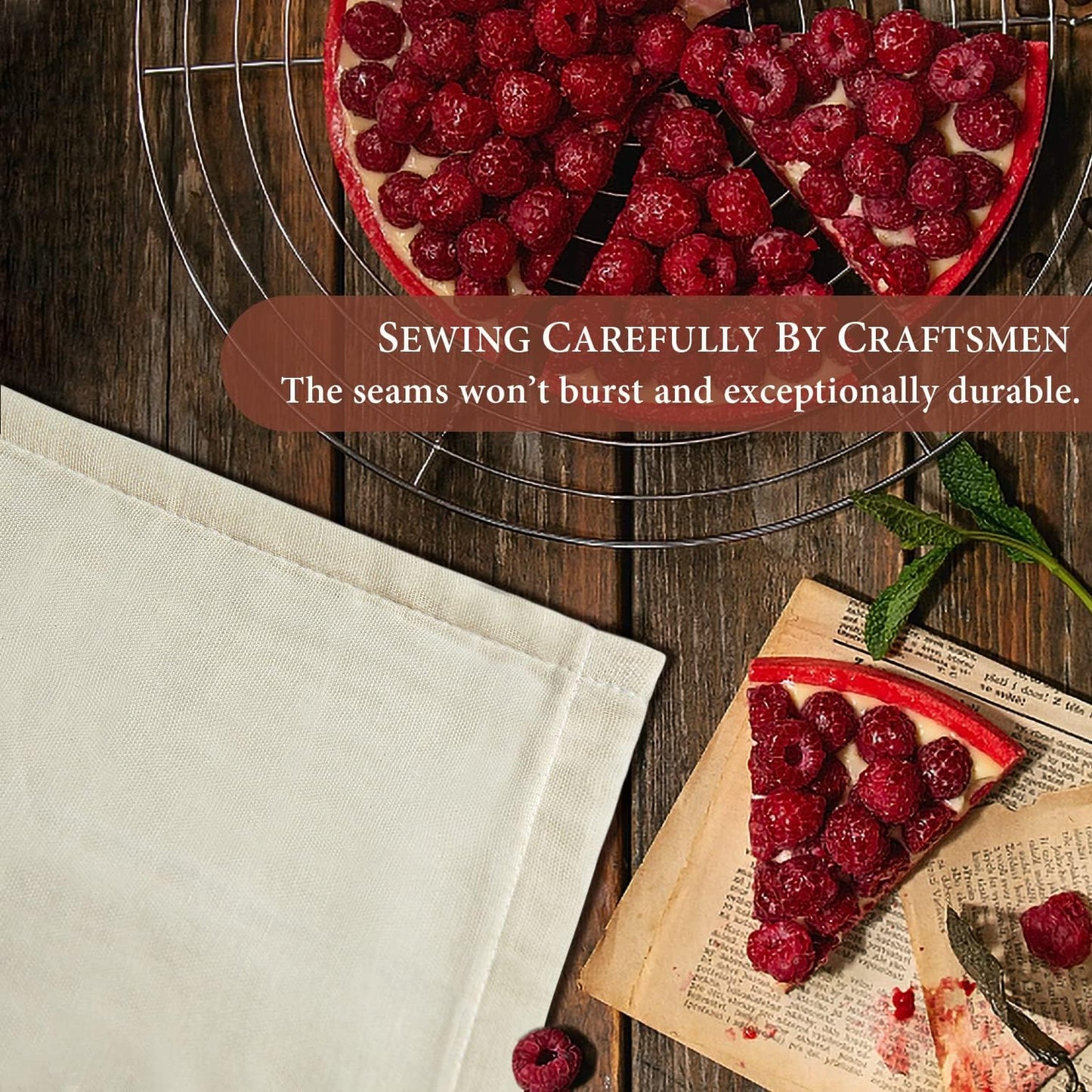 eFond Cheese Cloths | 5-Pack, 20x20Inch Squares with Hemmed Edges | Grade 100 Ultra Fine Reusable Cheesecloth for Straining | Unbleached Cotton Muslin Cloths | For Nut Milk, Butter, Baking & Cooking