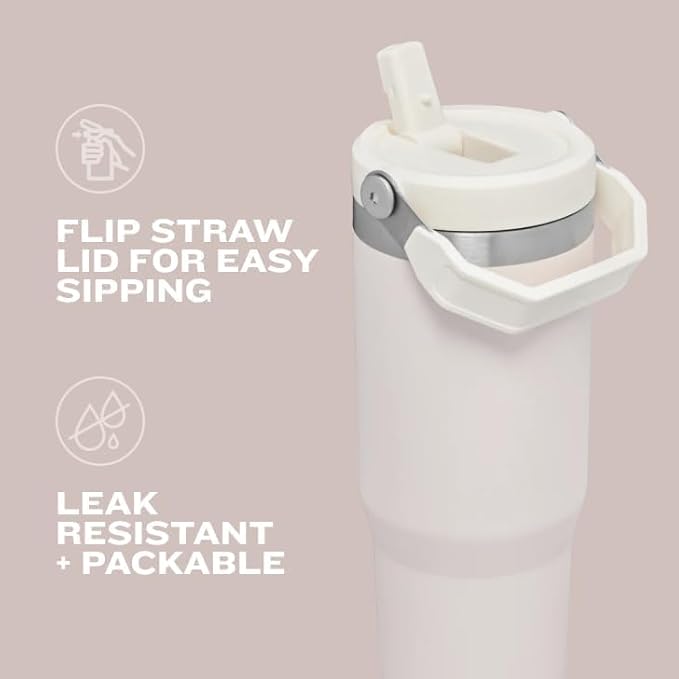 Stanley IceFlow 2.0 Flip Straw Tumbler with Handle 30 oz | Twist On Lid and Flip Up Straw | Leak Resistant Water Bottle | Insulated Stainless Steel | BPA-Free | Exclusive Lupine