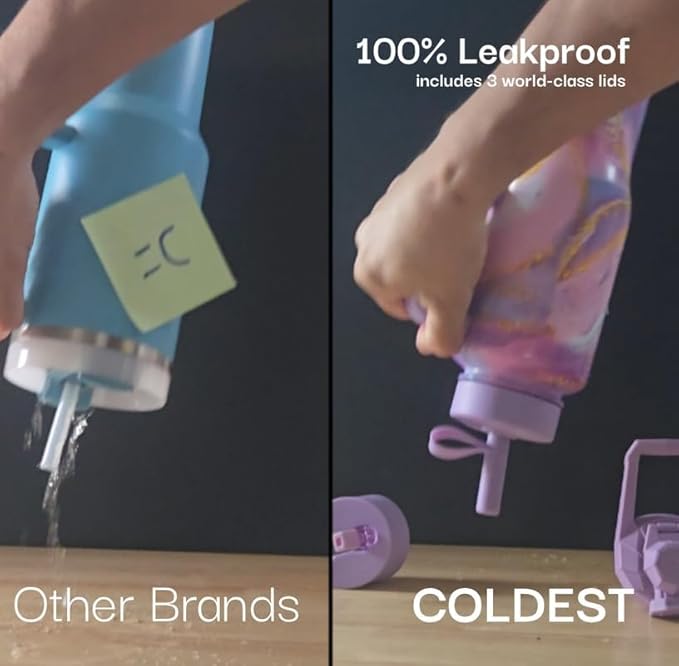 Coldest Tumbler with Handle and Straw, 100% Leak Proof Insulated Tumbler with Lid and Straw (3 Lids), Stainless Steel Tumblers for Women & Men, Cup Holder Friendly, 36 oz (Camouflage Flag)