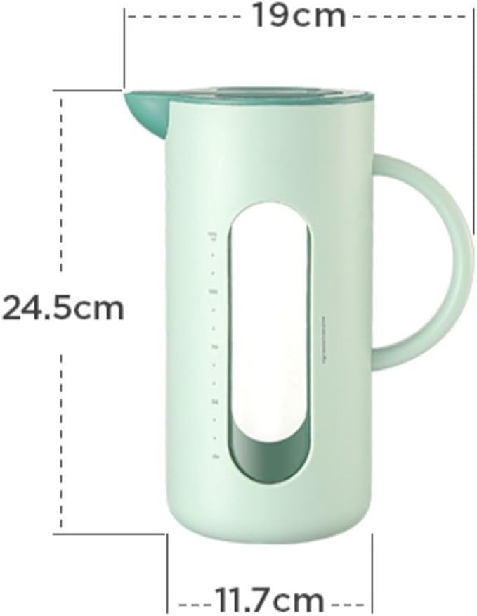 Pitcher Cold Kettle for Home, High Temperature Resistant, Cold Kettle Set, Glass Kettle, Cold Bubble Pot Water Jug (Color : Green)