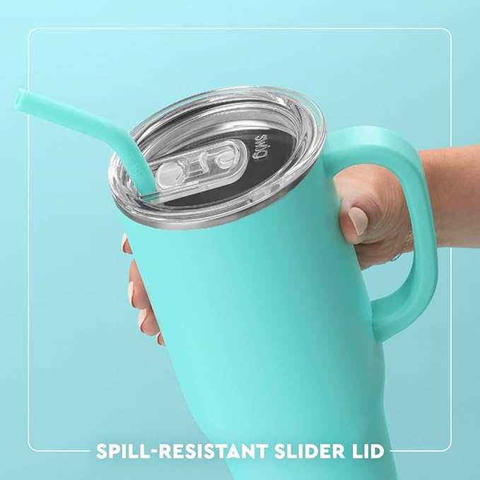 Swig Life 40oz Mega Mug, 40 oz Tumbler with Handle and Straw, Cup Holder Friendly, Dishwasher Safe, Extra Large Insulated Tumbler, Stainless Steel (Be Mine)