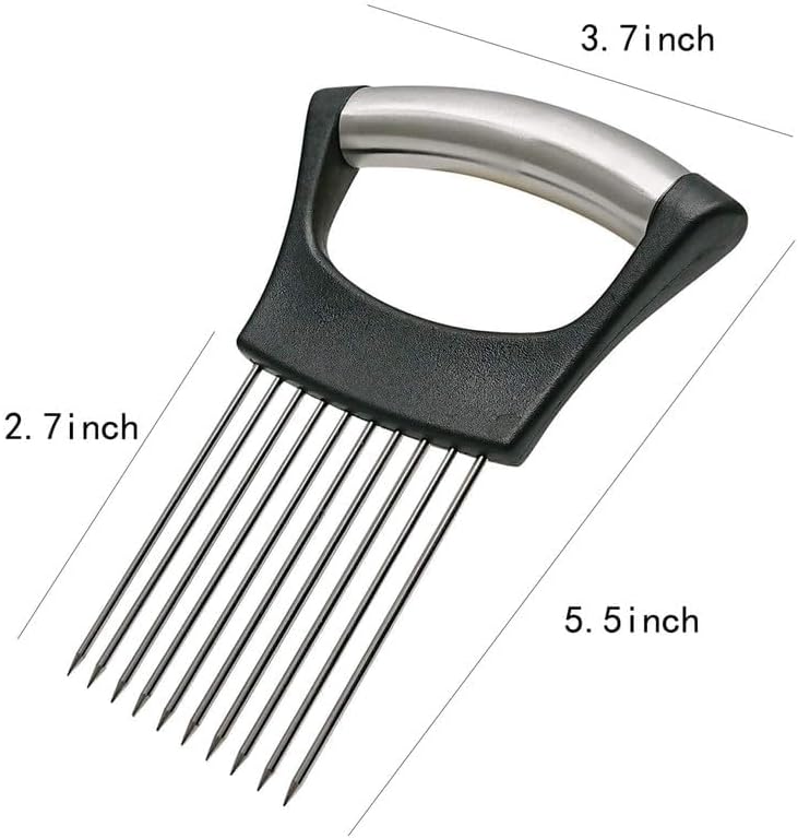 Ultra Onion Slice Holder - Stainless Steel Holder for Slicing Meat, Onion, Potato, Tomato - Kitchen Gadget (1 Pack)