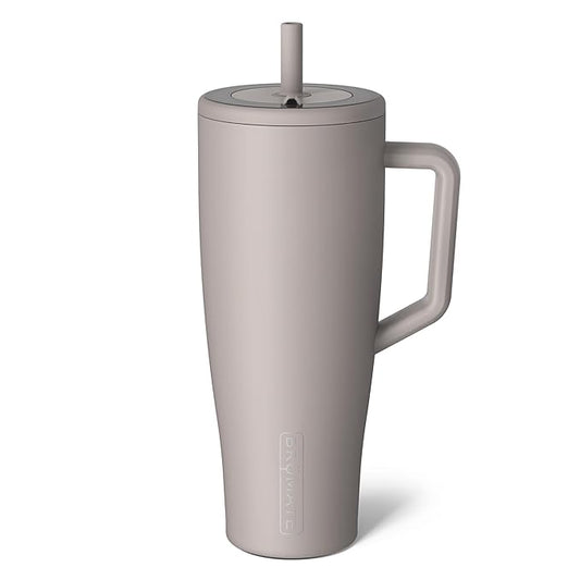 BrüMate Era 40 oz Tumbler with Handle and Straw | 100% Leakproof Insulated Water Bottle Tumbler with Lid and Flexible SoftSip Straw | Made of Stainless Steel | Cup Holder Friendly | 40oz (Mocha)