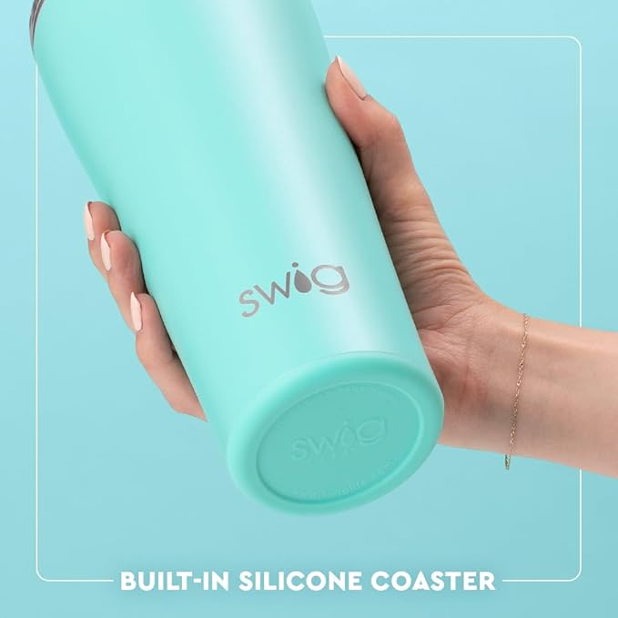 Swig Life 32oz Insulated Tumbler, Travel Coffee Tumbler with Lid, Cup Holder Friendly Travel Coffee Mug, Stainless Steel with Lid (Cookie Jar)