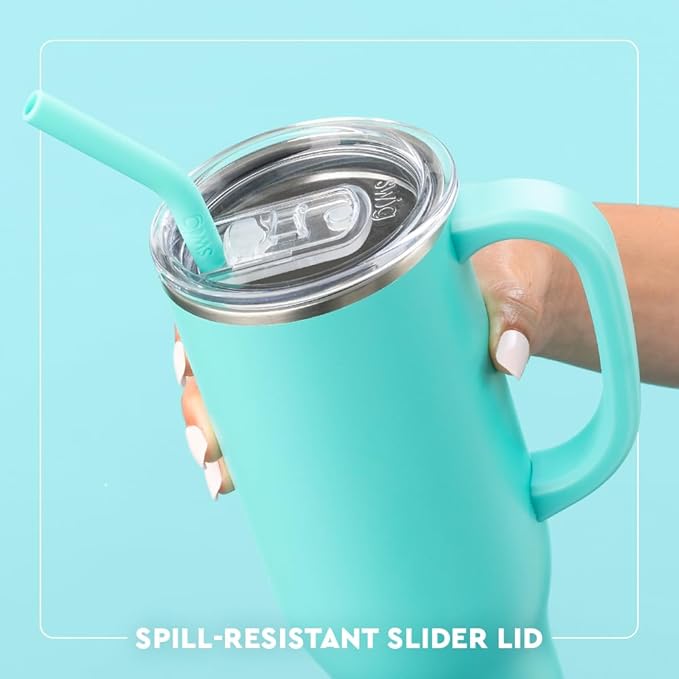 Swig Life 30oz Mega Mug, 30 oz Tumbler with Handle and Straw, Cup Holder Friendly, Dishwasher Safe, Extra Large Insulated Tumbler, Stainless Steel Water Bottle (Disco Cowgirl)