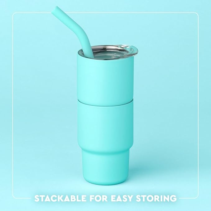 Swig Life Swig Shots Insulated Tumbler 2oz, Stainless Steel Mini Tumbler with Lid and Silicone Straw, Double Wall & Vacuum Sealed, Mini Tumblers for Shots (Saltwater Camo)