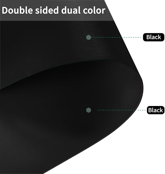 Dresser Protector - Can Be Used On Both Sides Waterproof and Easy to Clean Good Flatness Used for Dresser Table(Black+Black 16x72)