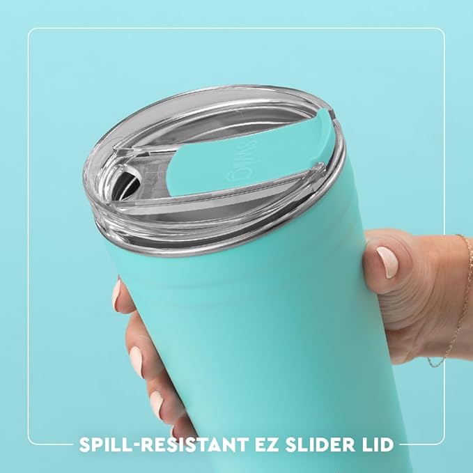 Swig Life 24oz Party Cup, Stackable Insulated Travel Coffee Tumbler with EZ Slider Lid, Cup Holder Friendly, Stainless Steel 24 oz Tumbler, Reusable Coffee Mug (Confetti)