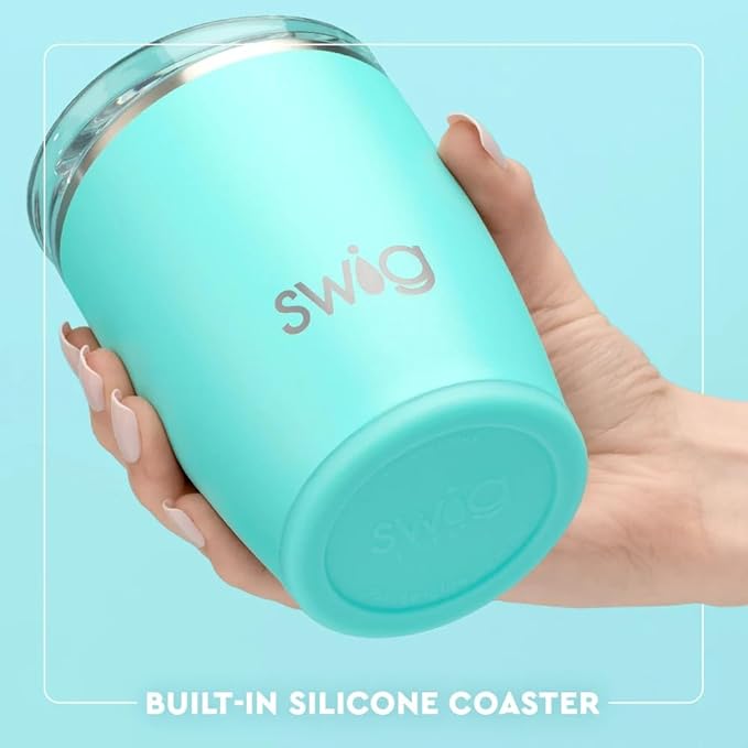 Swig Life 12oz Insulated Tumbler, Travel Coffee Tumbler with Lid, Cup Holder Friendly Travel Coffee Mug, Stainless Steel, 12 oz Reusable Insulated Coffee Mug (Saturdays in Athens)