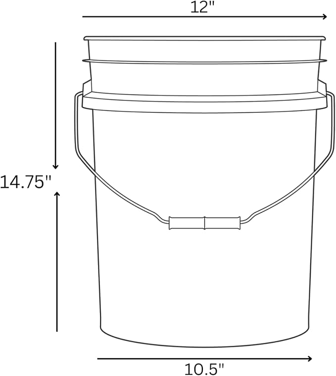 House Naturals 5 Gallon Premium HPDE Plastic Bucket - Made in USA Food Grade Storage Container, BPA Free All Purpose Pail (5, Magenta)