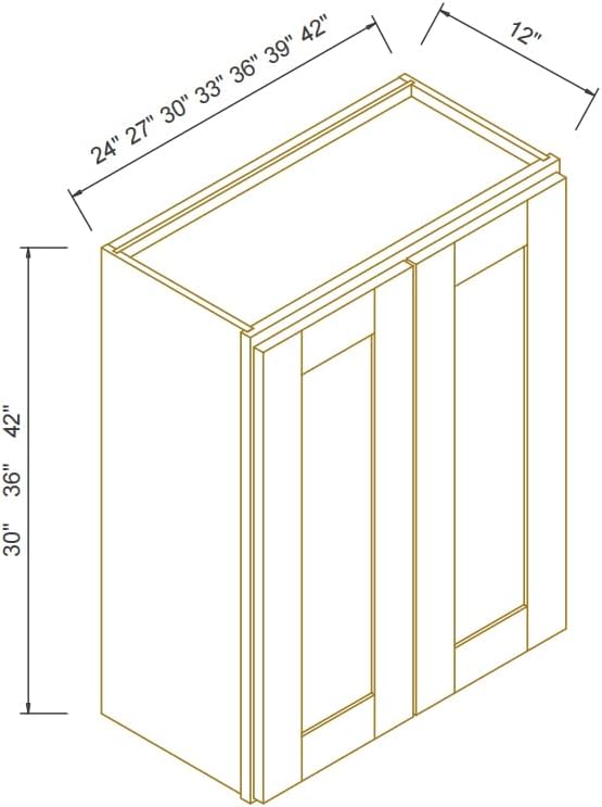 Wall-Mounted Cabinet – Solid Wood Shaker Style Medicine Cabinet with Adjustable Shelves & Soft-Close Doors for Bathroom, Kitchen, and Office Storage (Jade Green, 30" W x 12" D x 42" H)
