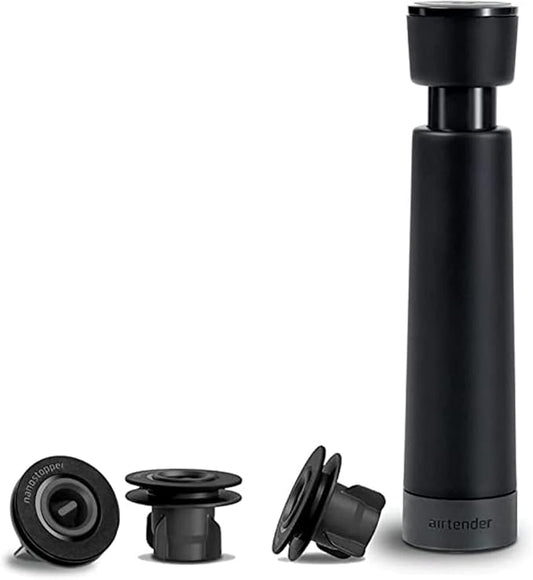 Airtender Wine Vacuum Pump Preserver with 3 Reusable Bottle Stopper Vacuum Seals for Wine Storage