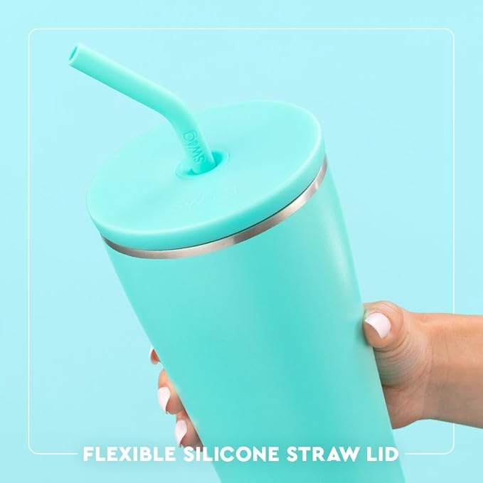 Swig Life 32oz Straw Tumbler, Travel Coffee Tumbler with Lid, Cup Holder Friendly Travel Coffee Mug, Stainless Steel, 32 oz Reusable Insulated Coffee Mug (Saturdays In Columbus)