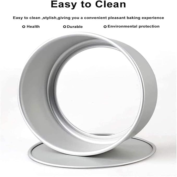 EXGOX 2 Pack 5-Inch Non-Stick Deep Aluminum Round Cake Pan With Removable Bottom For Wedding/Birthday/Christmas Cake Baking Round Cake Tin Set With Loose Base