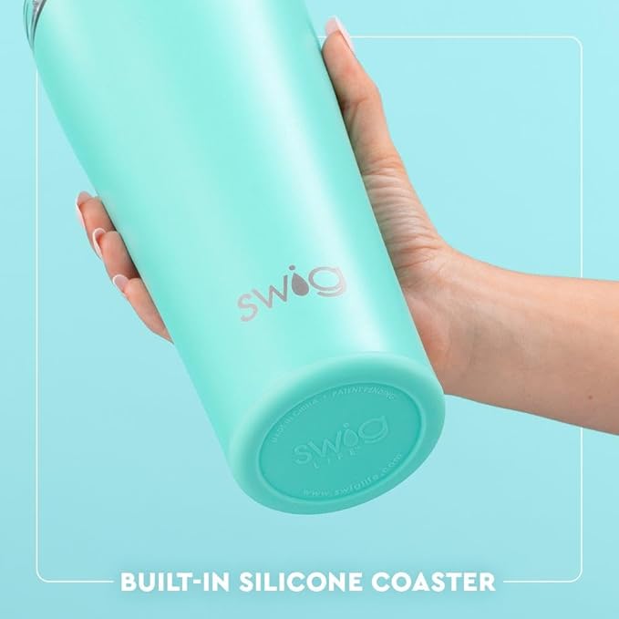 Swig Life 32oz Insulated Tumbler, Travel Coffee Tumbler with Lid, Cup Holder Friendly Travel Coffee Mug, Stainless Steel, 32 oz, Reusable Insulated Mug with Lid (Giddy Up)