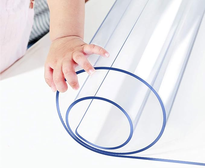 Wood Furniture Table Protector Cover Clear Plastic Tablecloth PVC Protector for Office Meeting Desk Topper Wipeable Waterproof Vinyl Rolled Wedding Birthday Party Table Protector Mat Pad Pads 42x100