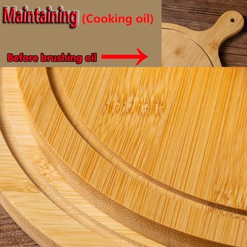 Pizza Serving Board Tray Set of 8, Wooden Lightweight Handles, Up to 13 Inches, Pizza Making Storage, Perfect for Parties and Gatherings,Light Brown,12inch
