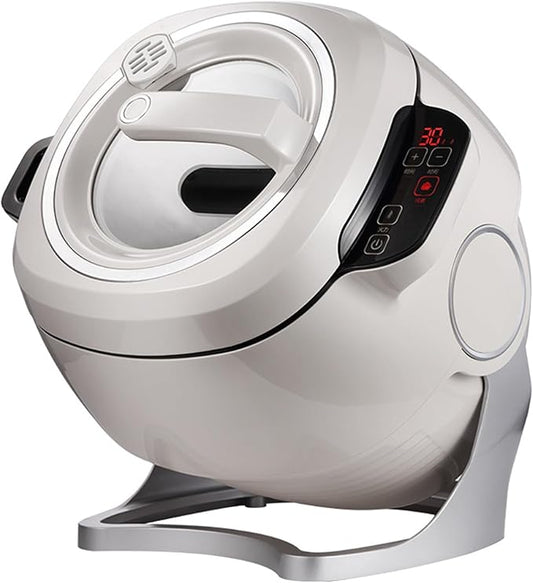 1000w Automatic Cooking Machine, 5.45 Quart 360° Rotation Pot Commercial Auto Stir Fry Machine for Cooking & Stewing, Rice Cooker, Multifunctional Choose with Smart Touch