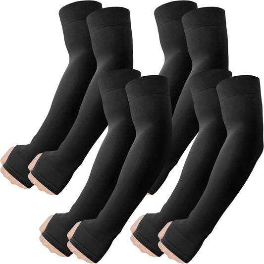 Arm Sleeves with Thumb Hole, Cooling UV Protection Compression Tattoo Cover Up for Men/Women