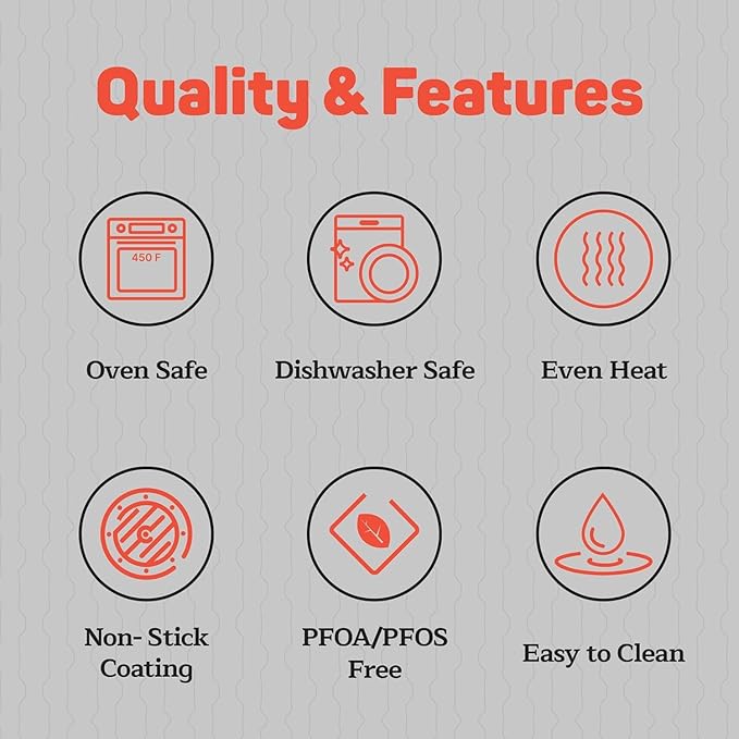 Non-Stick Pizza Pan with Silicone Handle 1 Pack, 13 Inch Round Carbon Steel Tray with Perforated Holes, Dishwasher & Oven Safe Up To 450°F, PFOAPFOSPTFE Free, Durable Nonstick Gray Coating