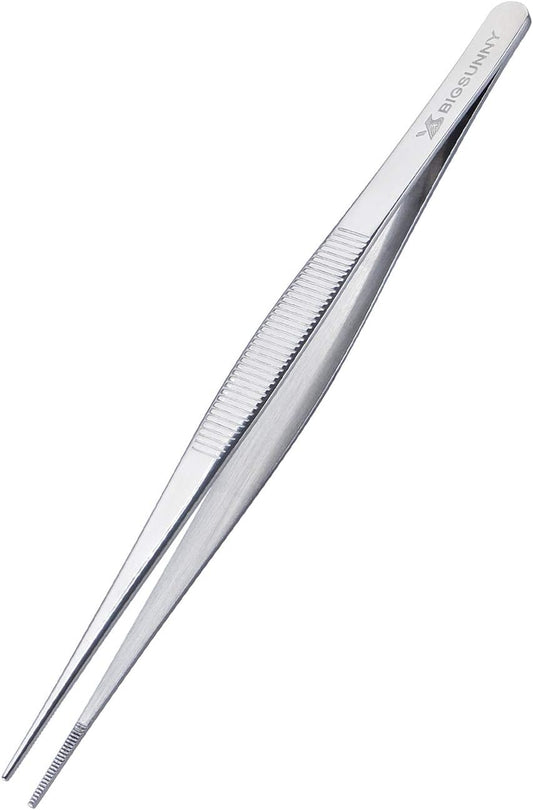 6.5 Inch Kitchen Tweezers Fine Tweezer Tongs, MSY BIGSUNNY Stainless Steel Food Tweezers Multi-function Cooking Tongs Kitchen Serving Tong