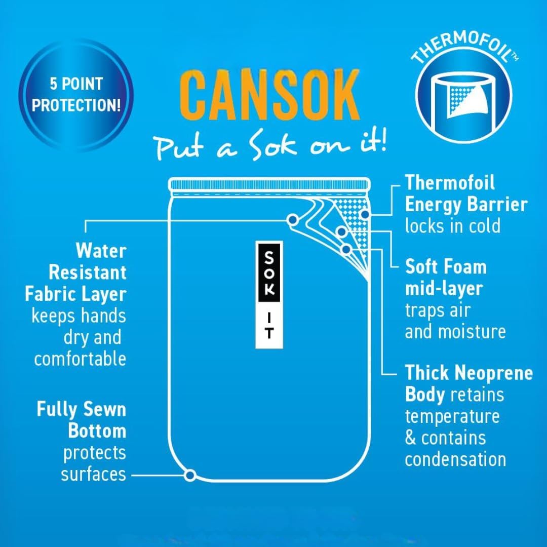 Sok It CanSok Sleeve for Beer & Soda Insulated Neoprene Cover (Book Club, 12oz Can Sleeve)