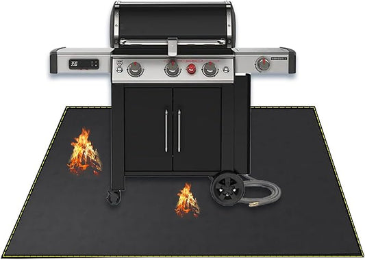 40x60 Inch Under Grill Mat for Outdoor Grill Deck Patio Protector Extra Large Silicone Fireproof Waterproof Oil-Proof Fire Pit Matt BBQ Barbecue Pad