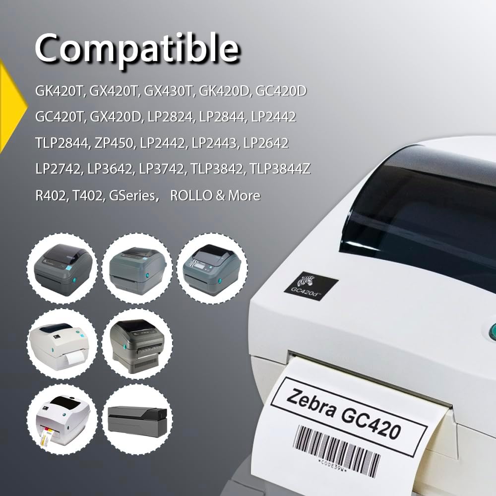 BETCKEY - 1.25" x 1" UPC Barcode & Address Labels Compatible with Zebra & Rollo Label Printer,Premium Adhesive & Perforated[Orange, 6 Rolls, 8280 Labels]