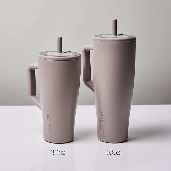 BrüMate Era 40 oz Tumbler with Handle and Straw | 100% Leakproof Insulated Water Bottle Tumbler with Lid and Flexible SoftSip Straw | Made of Stainless Steel | Cup Holder Friendly | 40oz (Neon Pink)