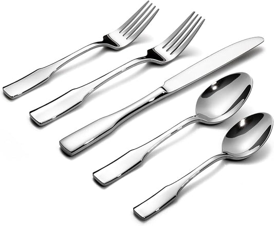 Alata Kate 80-Piece Silverware Set,Service for 16,Stainless Steel Flatware Set,Mirror Polished Cutlery Set,Dishwasher Safe