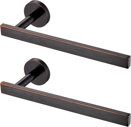 Bath Towel Rings Bathroom Towel Holder Modern Small Hand Towel Bars 2 Pack Stainless Steel Wall Mounted Oil Rubbed Bronze AN3001ORB-P2