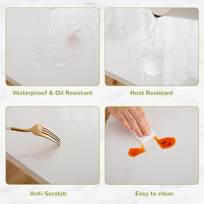 35 x 87 Inch Clear Table Cover Protector, Clear Table Protector for Dining Room Table, 1.5mm Plastic Table Cover, Waterproof Table Pad for Kitchen, Office
