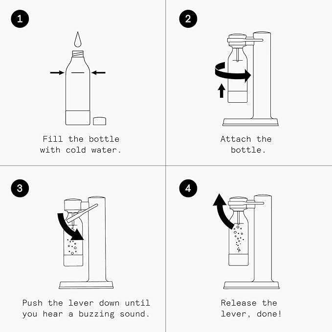 Aarke Carbonator lll, Sparkling & Carbonation Water Machine, Stainless Steel with PET BPA-Free Reusable Bottle Volume 1L/34 fl oz (Matte Grey)