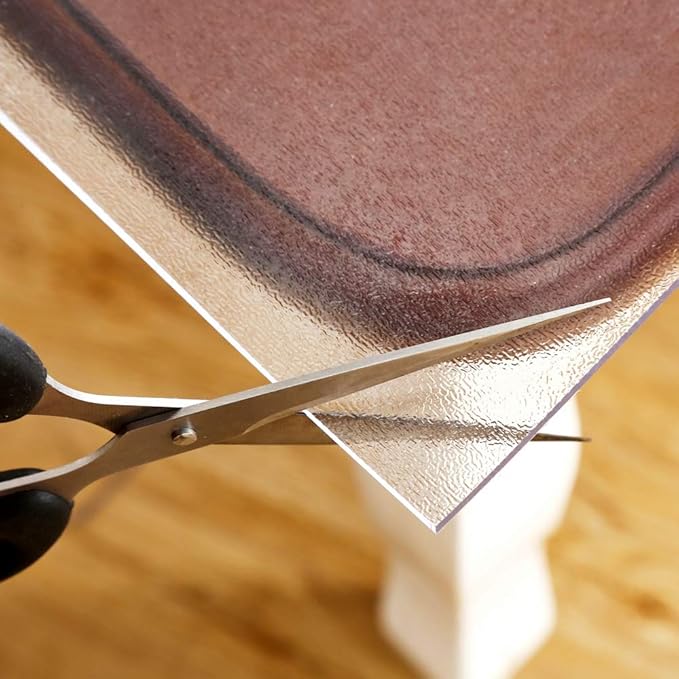 NECAUX Custom Multisize 1.5mm Thick Frosted PVC Table Cover Protector - 20 x 39 Inch Rectangular Plastic Table Cover Desk Pad Mat for Office & Computer Desk