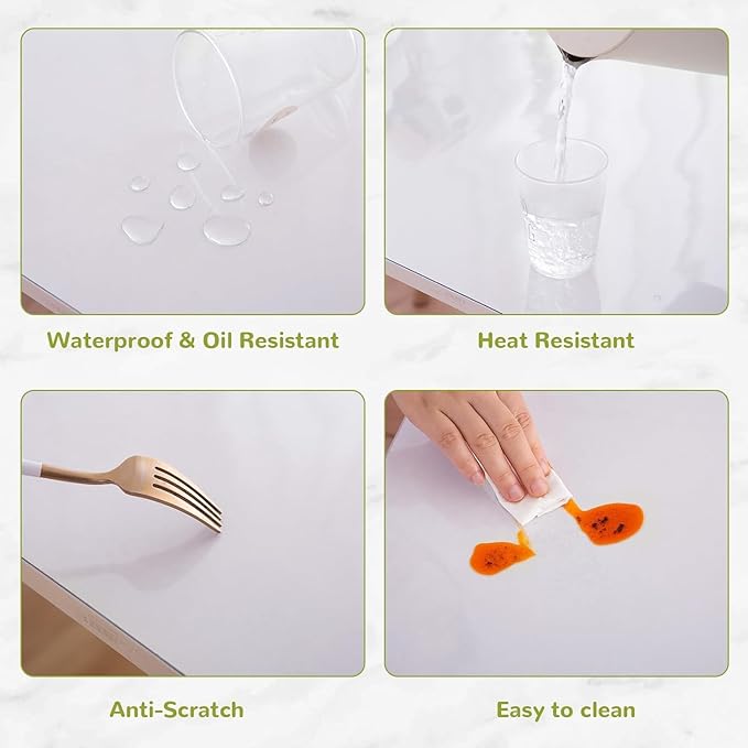 23.6 x 55 Inch Desk Table Cover - 1.5mm Clear Plastic Mat, Vinyl Table Pads