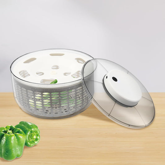 6L Electric Salad Spinner, Large Lettuce spinner, Fruit Vegetable Washer Dryer, Salad Dryer,Fruit Salad Washer for Home Kitchen Washing & Drying Leafy Vegetables