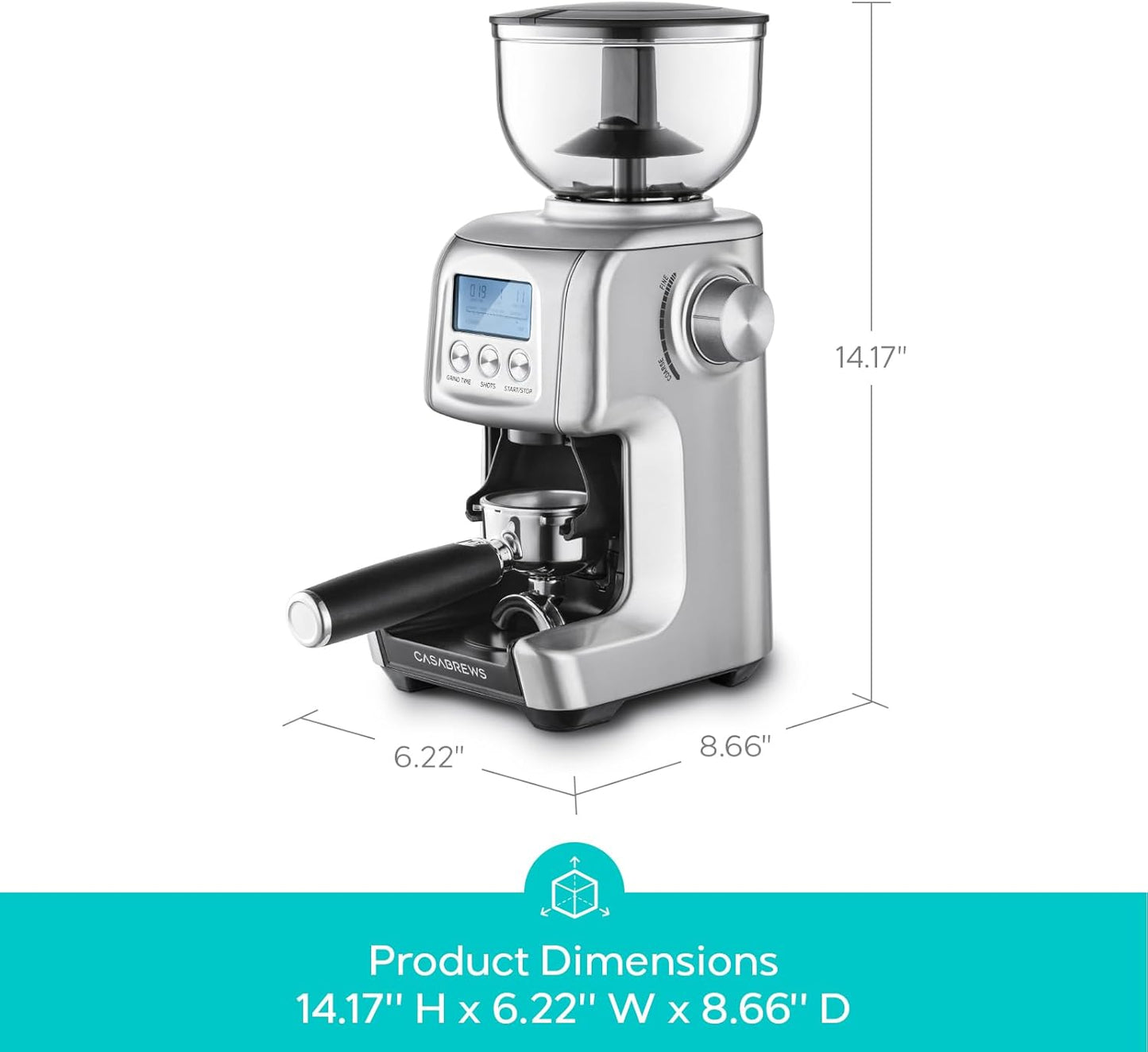 CASABREWS Tornado Electric Conical Burr Coffee Grinder, 77 Precision Grind Settings for Espresso to French Press, Special for Barista and Coffee Lovers