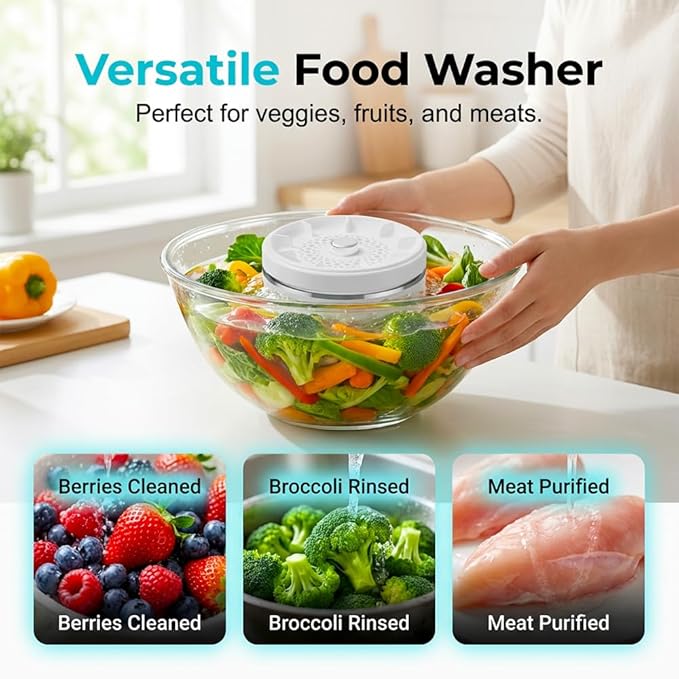 Fruit and Vegetable Washing Machine, 2026 New Fruit Cleaner Device, Effortless Vortex Fruit and Vegetable Purifier Clean Produce with Titanium Electrolysis Purification for Kitchen Home (1)