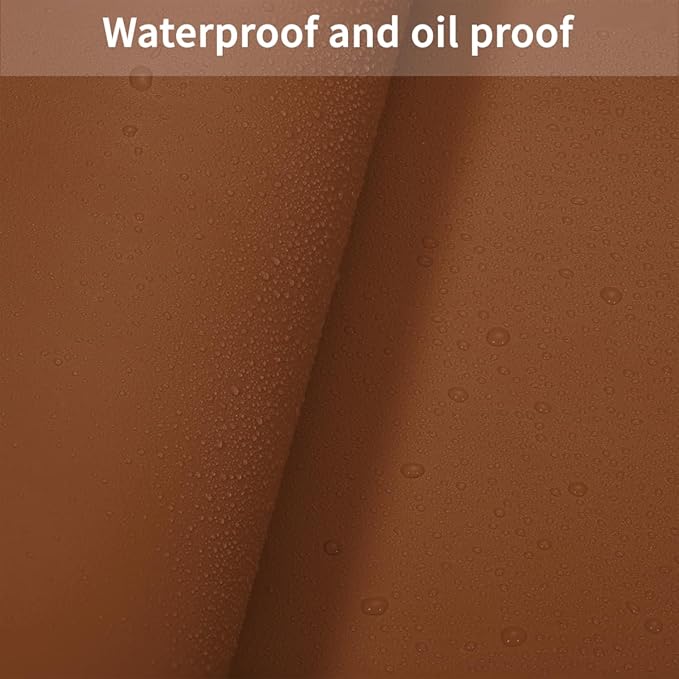Leather Table Cover,1.8mm Thick,42x88 Inch Table Protector,Table Protector for Dining Room Table,Dining Table Cover,Protective Table Cover for Wood Table(Brown+Gray,42x88)