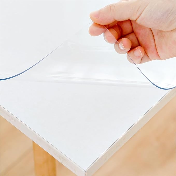 24 x 24 Inch Clear Table Cover, Protector for Dining Room, Kitchen, Office - 1.5mm Thick Plastic, Waterproof