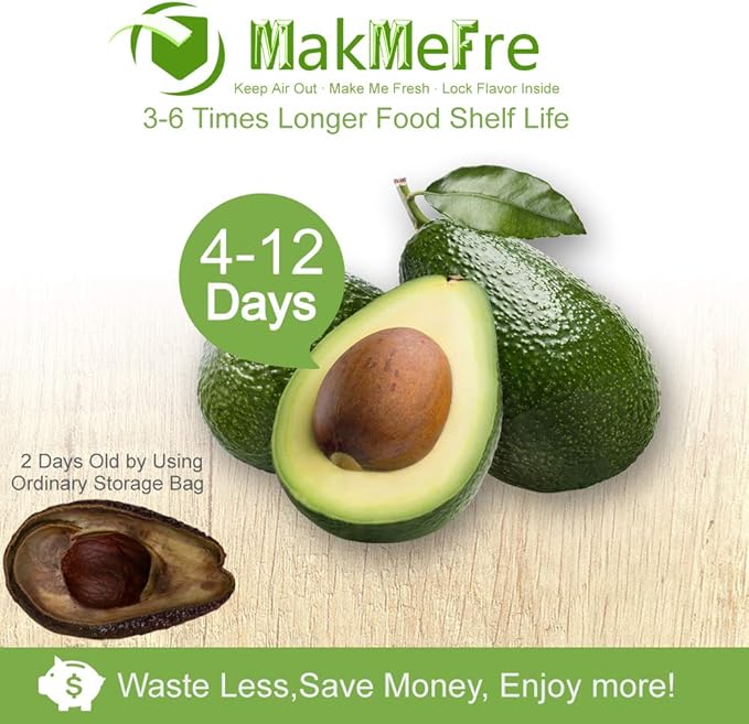 MakMeFre 100 Pint Size 6x10Inch Vacuum Freezer Sealer Bags for Food, BPA Free, Heavy Duty Commercial Grade, Sous Vide Vaccume Safe,Vaccume Seal Pre-Cut Bag