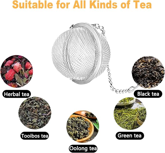 NSTaygate 2pcs Tea Infuser Tea Strainers for Loose Tea Luminous Heart Pendant Loose Leaf Tea Steeper Tea Ball Handmade Fluorescent Stone Tea Diffusers for Loose Tea Tea Sets for Women
