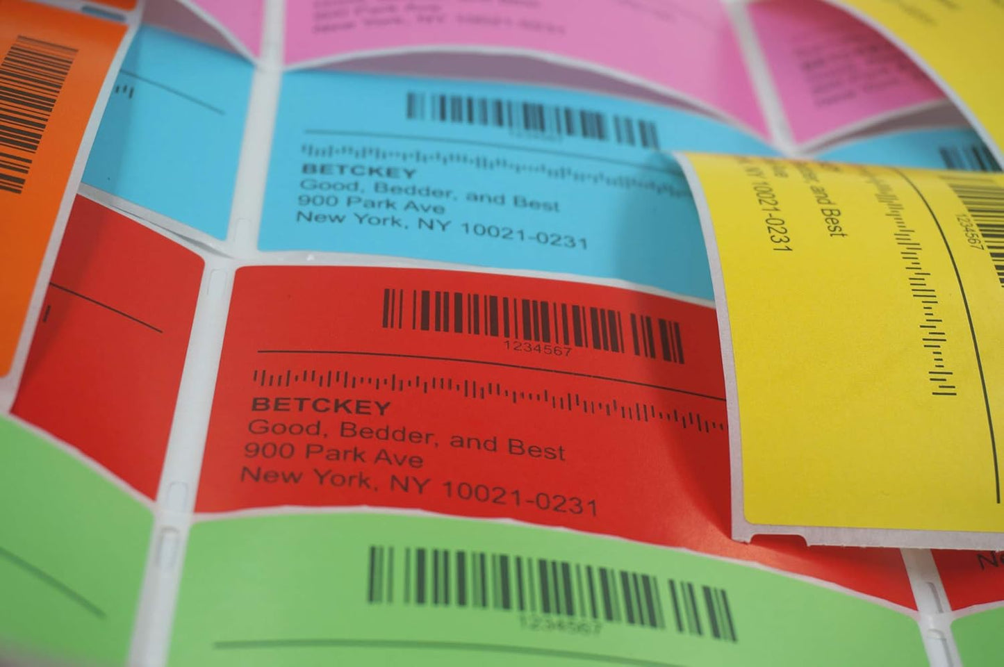 BETCKEY - 2.5" x 1" Multipurpose & Barcode Labels Compatible with Zebra & Rollo Label Printer,Premium Adhesive & Perforated[Yellow, 6 Rolls, 8280 Labels]