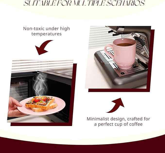 Pearl Dots Stoneware Dinnerware Set (20pc Set, Pink)