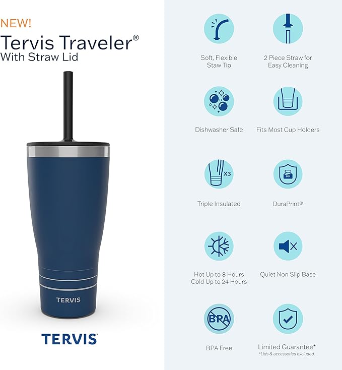 Tervis Traveler NBA Los Angeles Lakers - Night Game Triple Walled Insulated Tumbler Travel Cup Keeps Drinks Cold & Hot, 30oz with Straw Lid, Stainless Steel