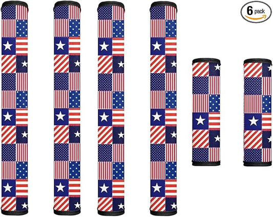 6 Pcs Refrigerator Microwave Door Handle Covers 4th of July Electrical Appliances Handle Protector for USA 250th Anniversary Patriotic Indoor Decorations, Stars and Stripes USA Flag